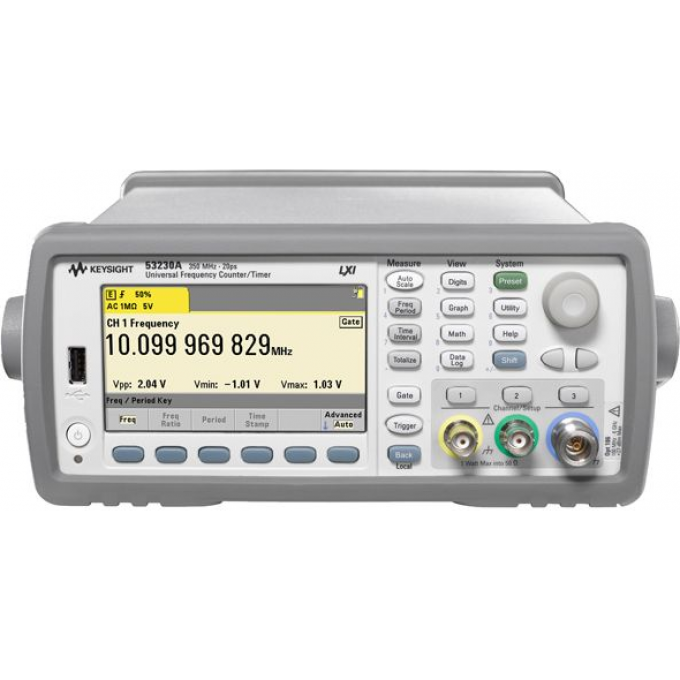 Частотомер KEYSIGHT TECHNOLOGIES с 2 ВЧ каналами (350 МГц) и СВЧ каналом (до 15 ГГц) 53230A