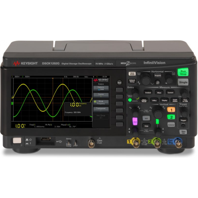 Осциллограф цифровой двухканальный KEYSIGHT TECHNOLOGIES InfiniiVision 1000 X-Series 70 МГц DSOX1202G