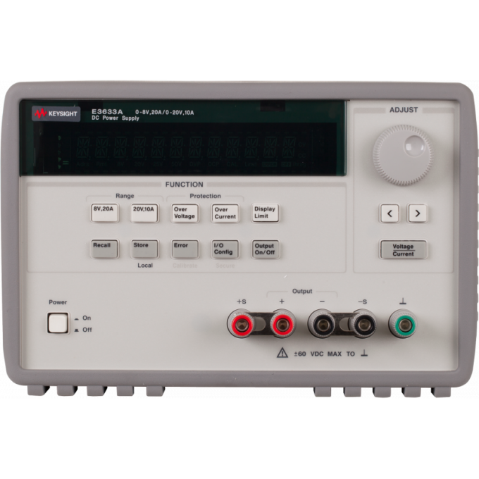 Источник питания постоянного тока линейный KEYSIGHT TECHNOLOGIES одноканальный 8В/20А, 20В/10А E3633A
